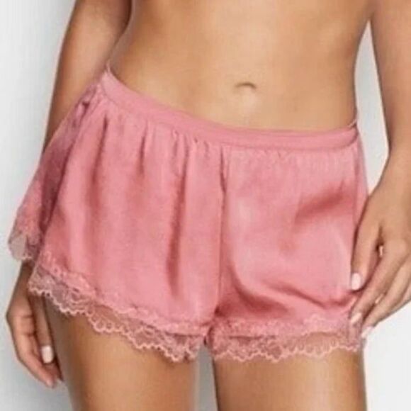 Victoria's Secret Other - Victoria’s Secret Dream Angels satin pink lace pajama lounge shorts